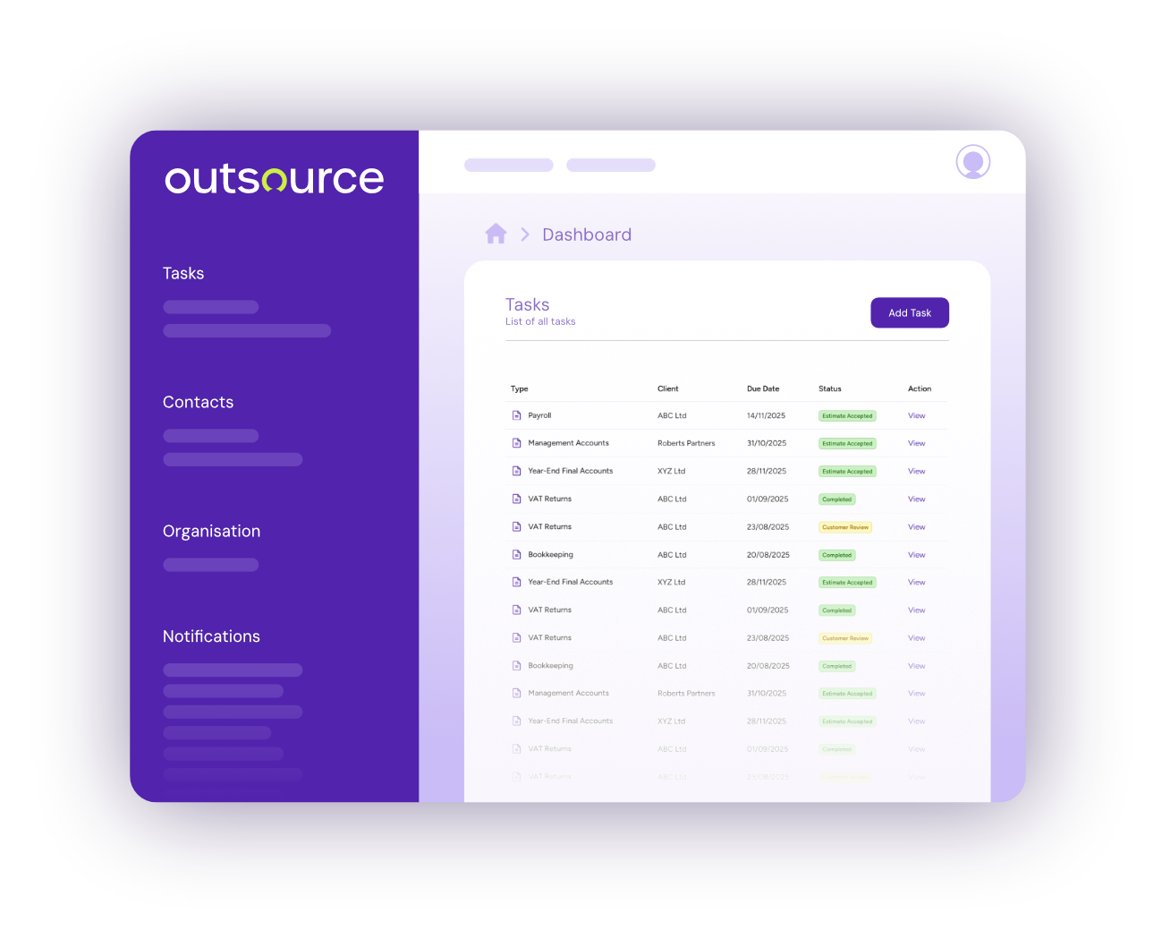 outsource dashboard